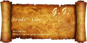 Groó Izor névjegykártya